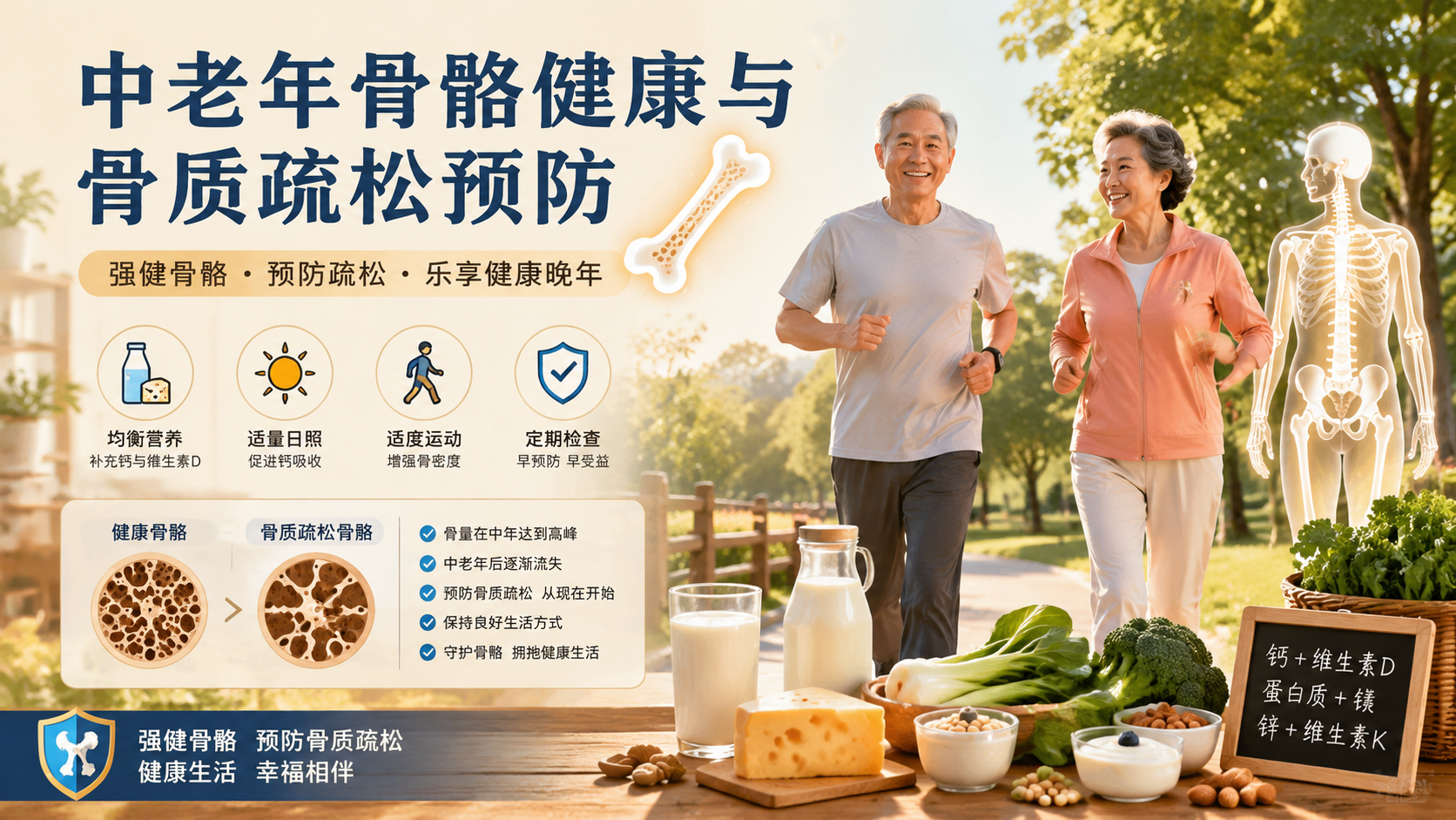 给中老年人的骨骼健康私享方案：吃、练、生活全攻略